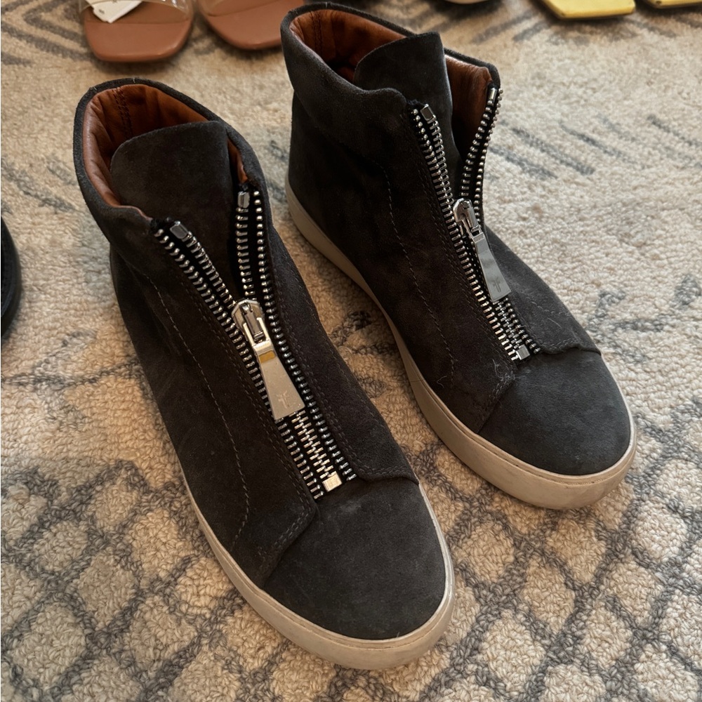 Frye Black Suede High-Top Sneakers